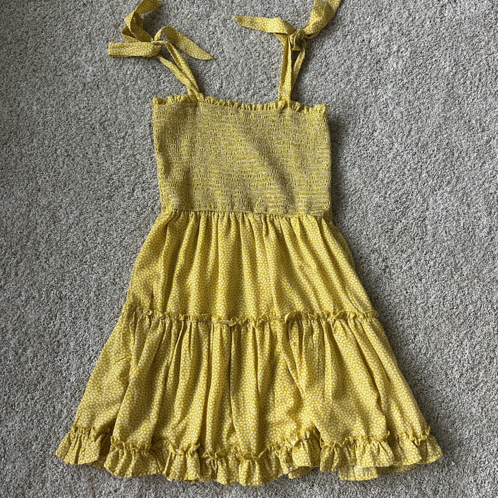 Yellow Smocked Tiered Sundress